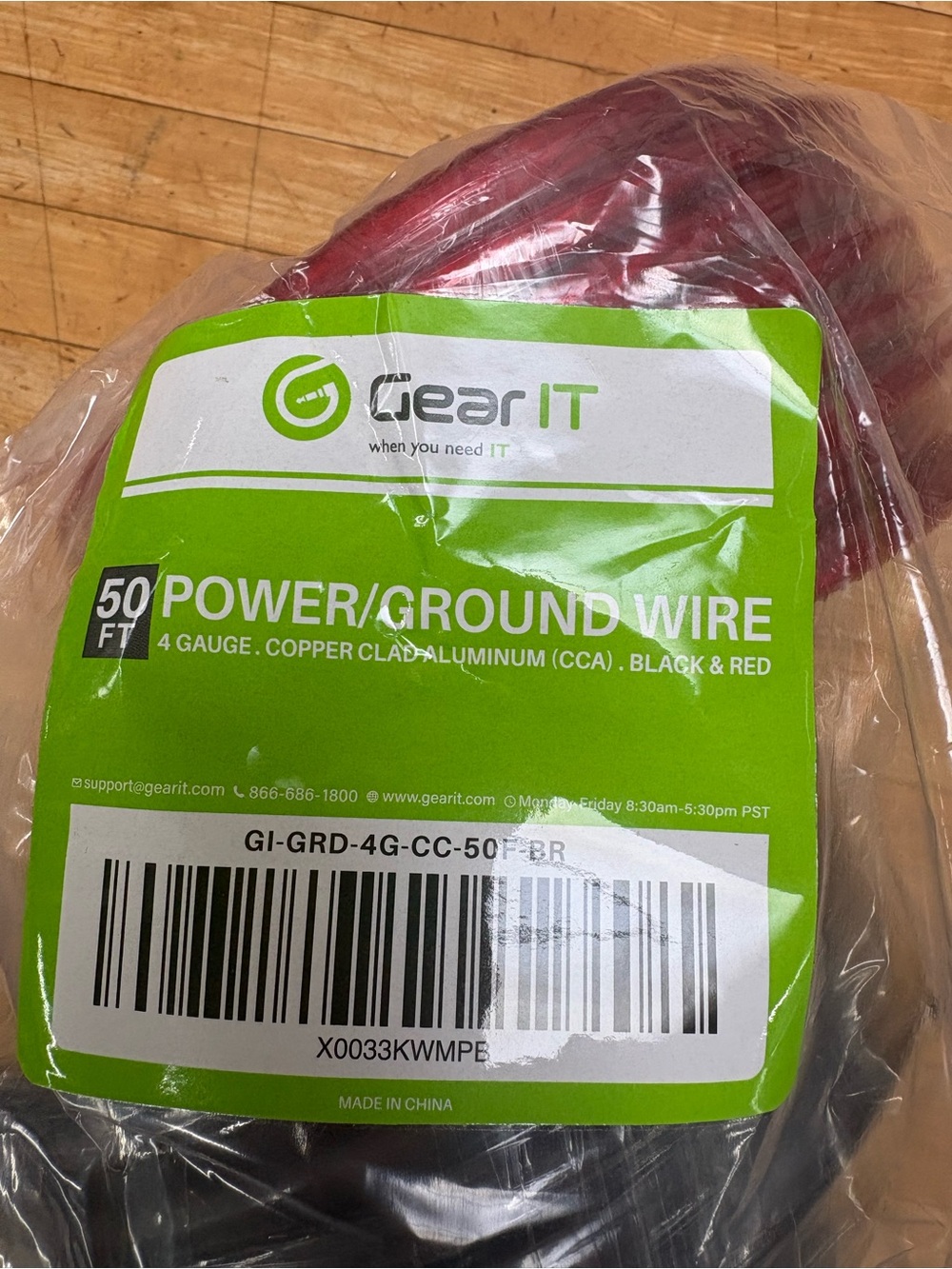 GearIT 50ft Power/Ground Wire - Black & Red